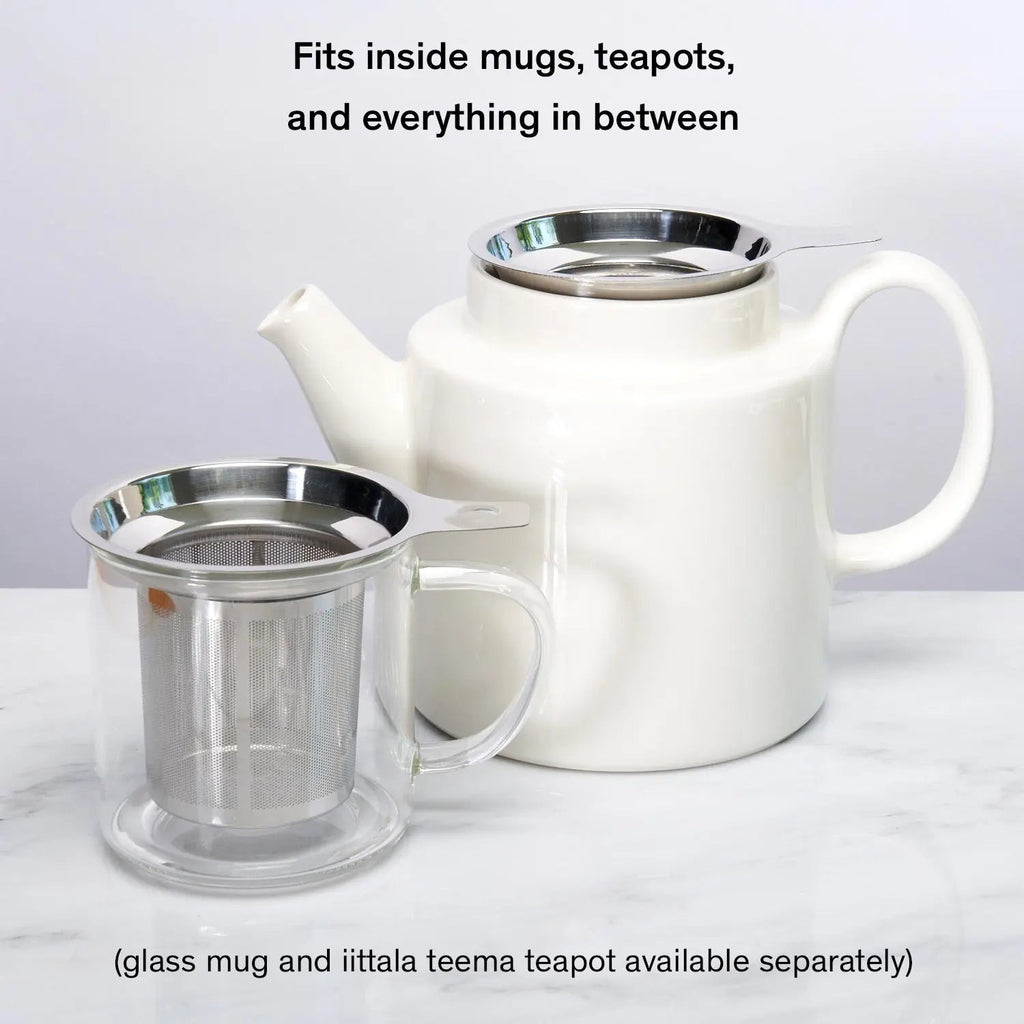 Stainless tea infuser with teapot and mug