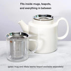 Stainless tea infuser with teapot and mug