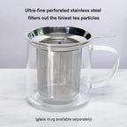 Stainless tea infuser in a mug