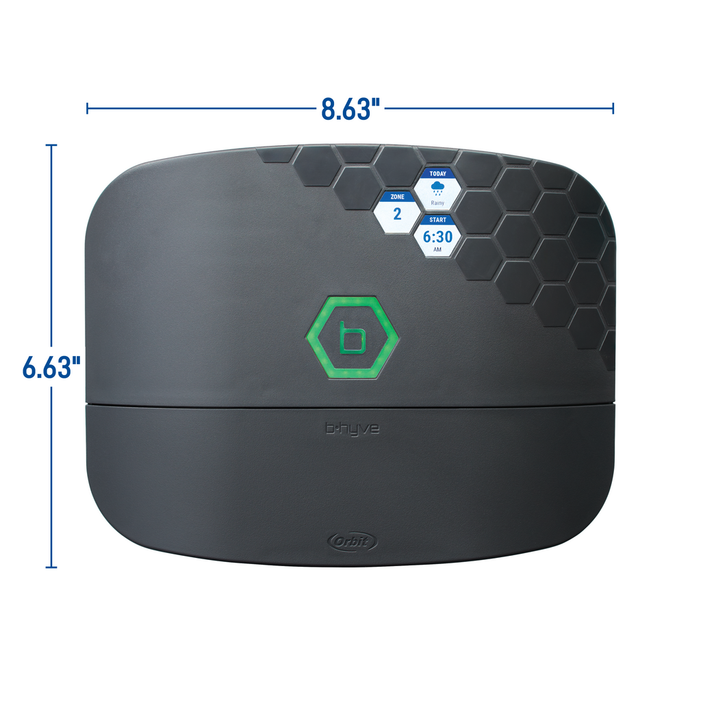 Orbit B-hyve XR sprinkler timer dimensions diagram