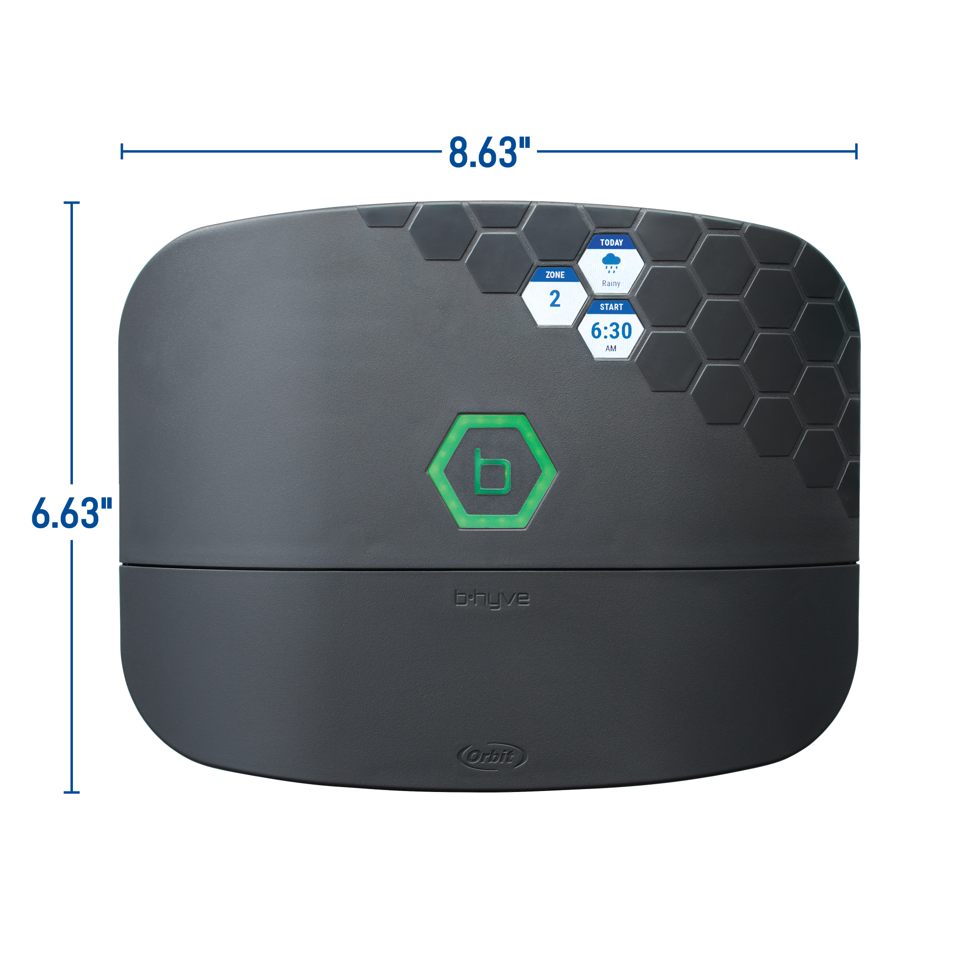 Orbit B-hyve XR sprinkler timer dimensions diagram