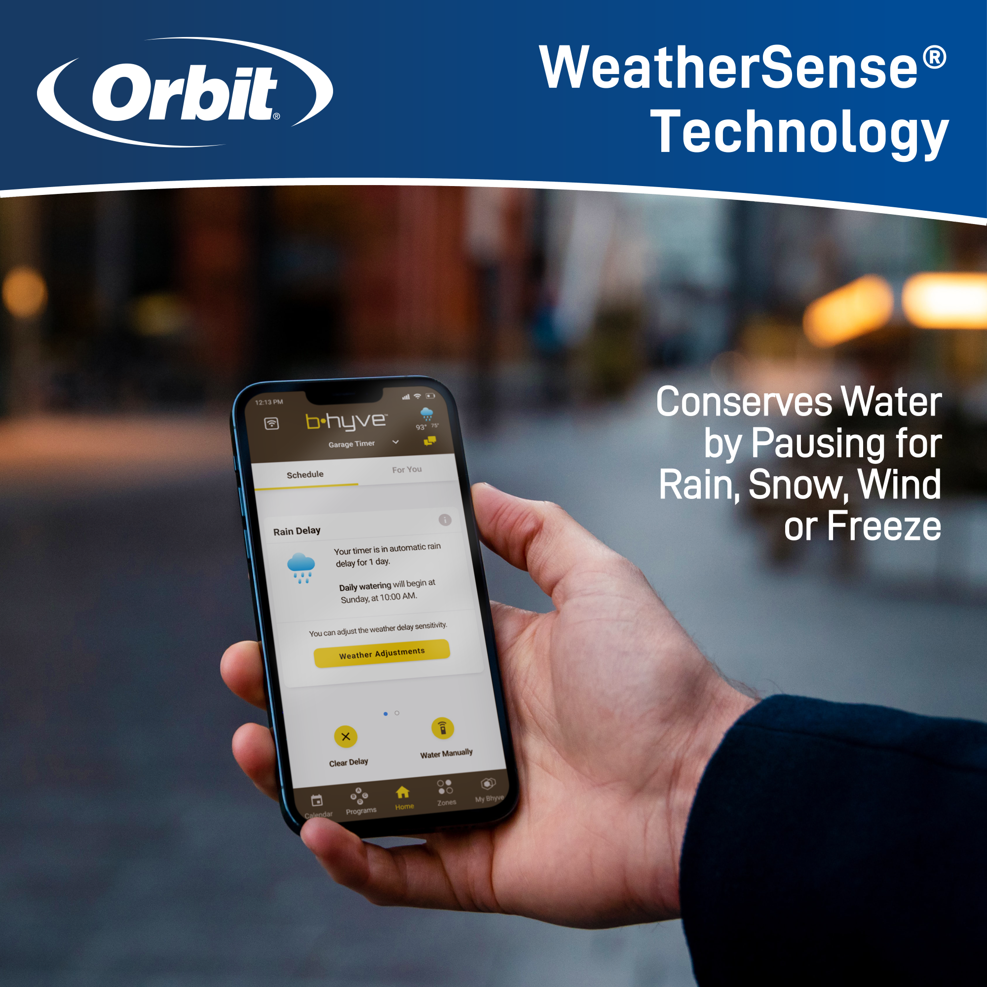 Orbit B-hyve XR rain delay feature