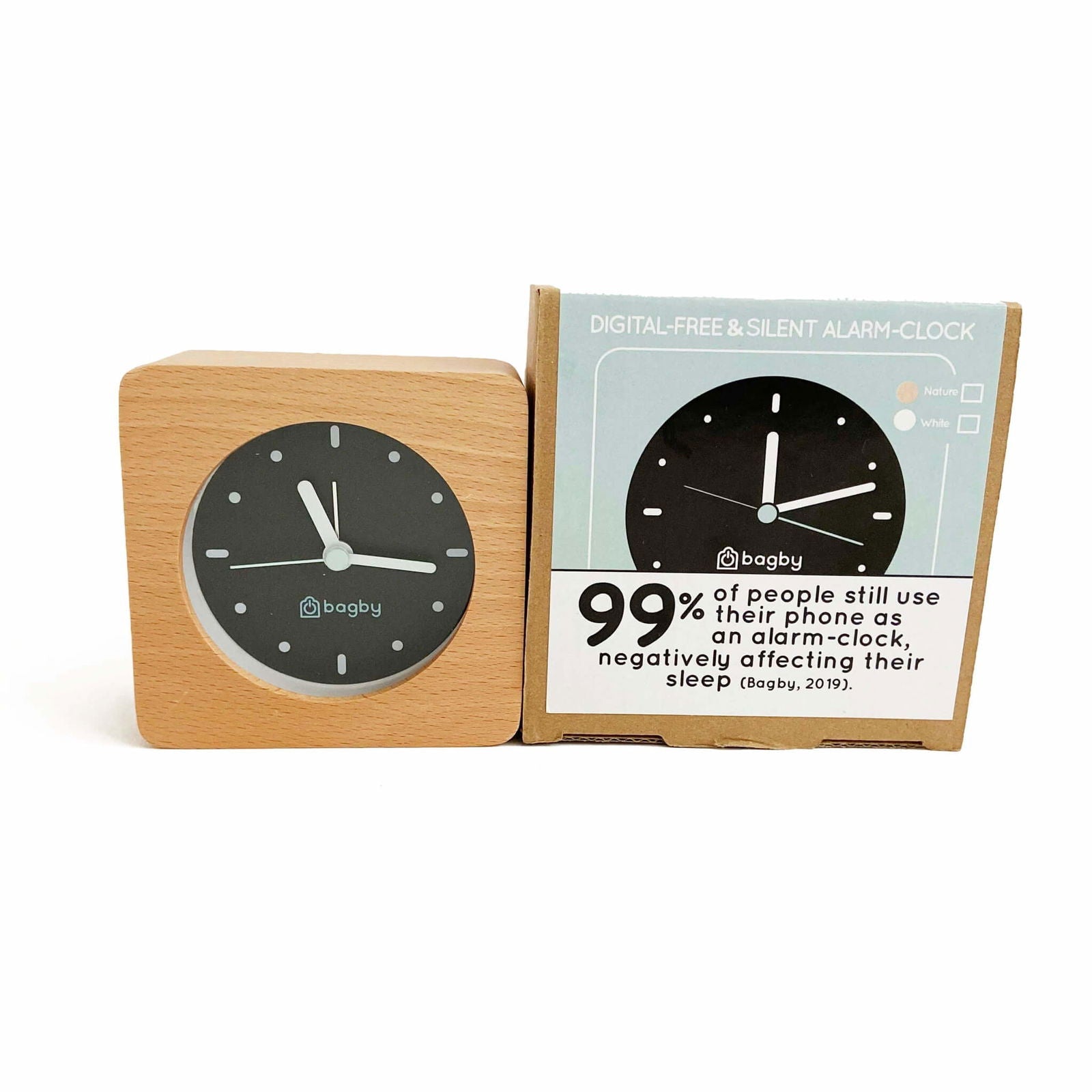 Bagby Minimalist Silent Alarm Clock color option view