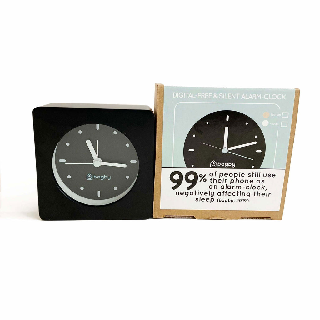 Bagby Minimalist Silent Alarm Clock lifestyle detail