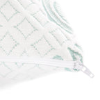 Adjustable bamboo pillow inner zipper detail