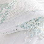 Adjustable bamboo pillow shredded memory foam fill