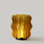 Cordless Mini Wavy Lamp in Olive Oil finish