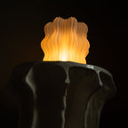 Natural Cordless Mini Wavy Lamp styled on a surface