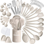 43-piece silicone kitchen utensil set with steel handles