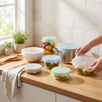 Reusable silicone stretch lids