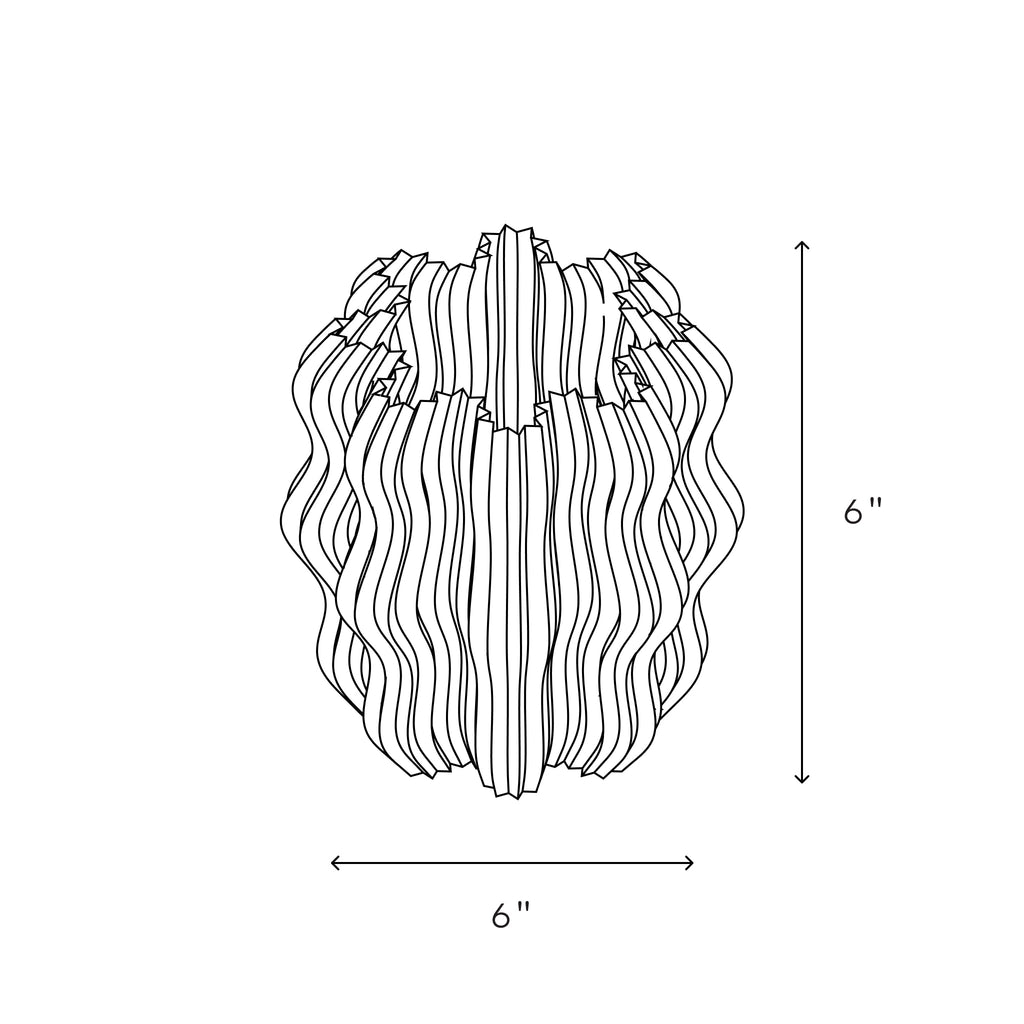 Cordless Mini Wavy Lamp dimensions diagram