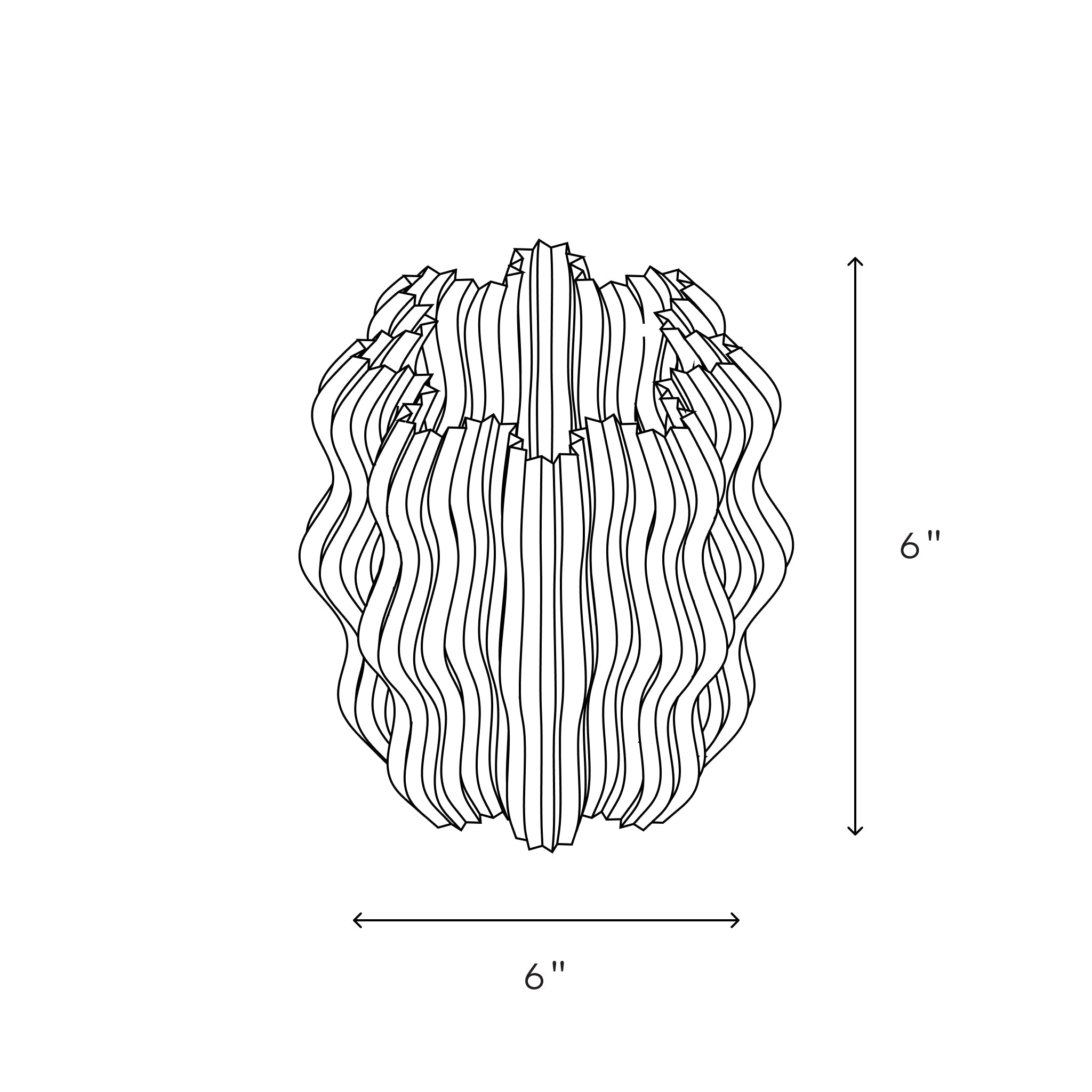 Cordless Mini Wavy Lamp dimensions diagram