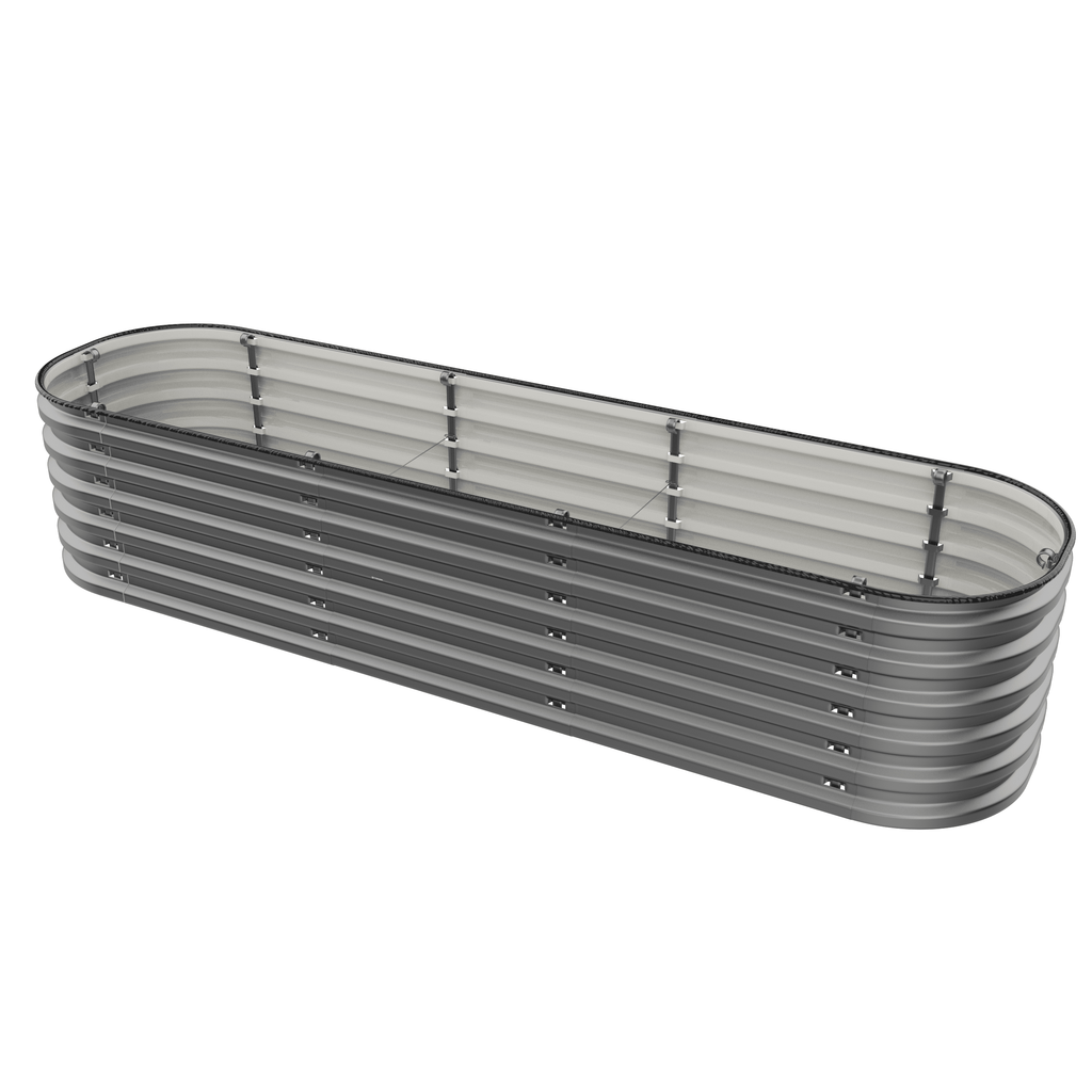 Gro-Rite modern gray long raised garden bed configuration