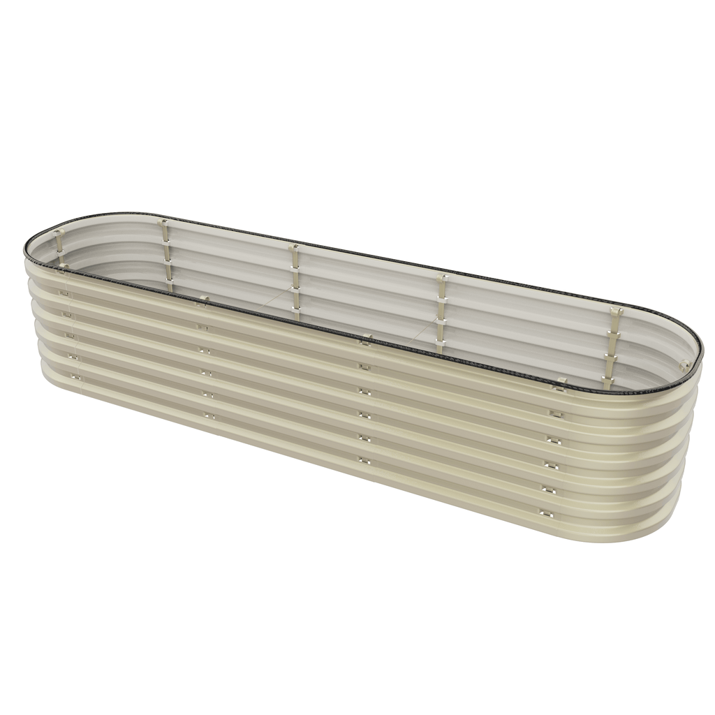Gro-Rite pearl white long raised garden bed configuration