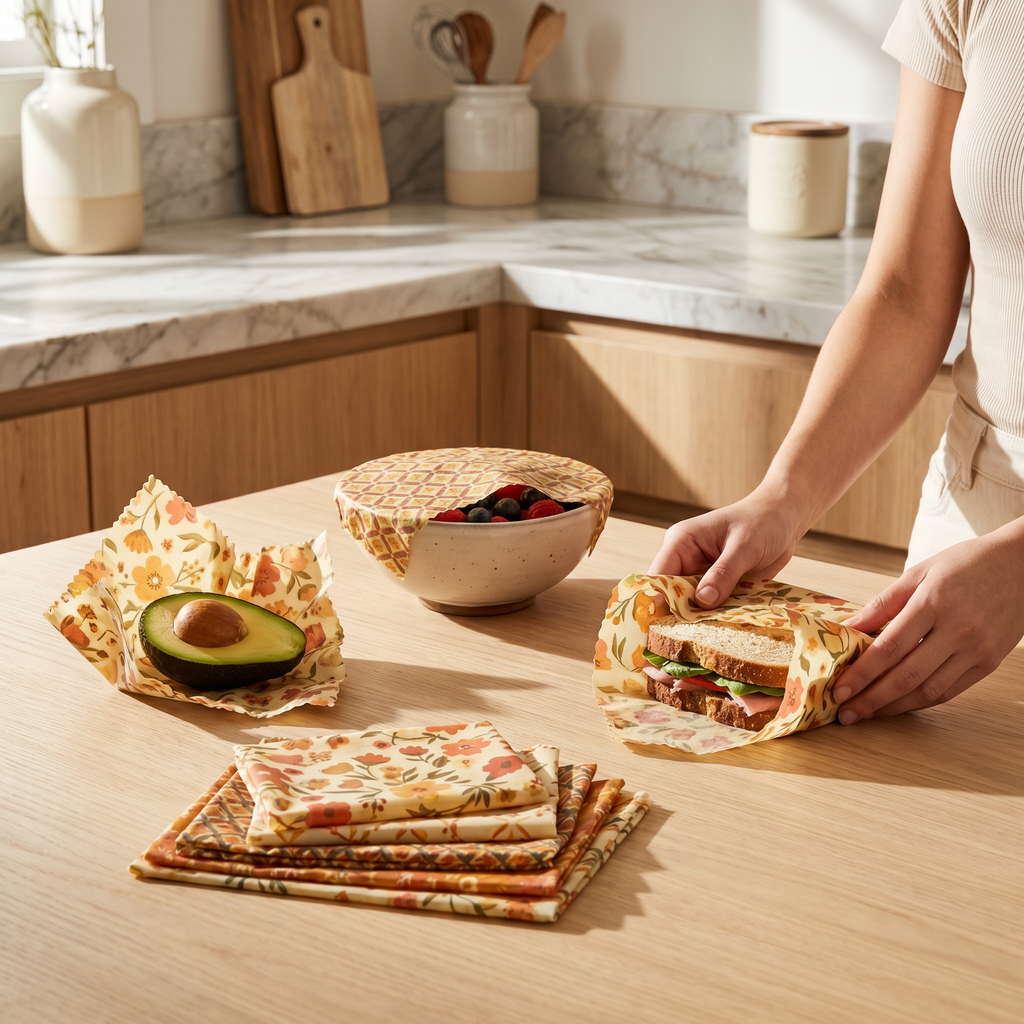 Reusable food wraps, set of six