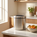 Stainless steel countertop compost bin