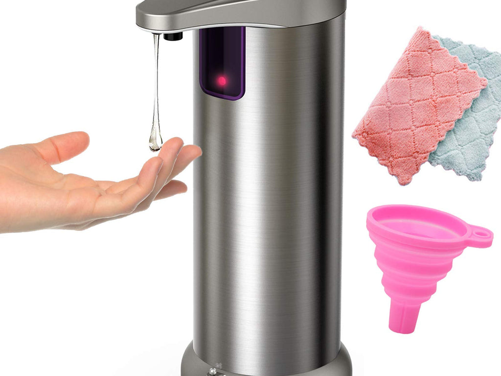 Close-up detail view of the automatic touchless soap dispenser with infrared sensor