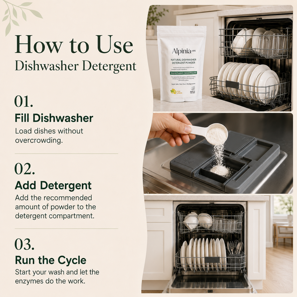 How to use enzyme dishwasher detergent powder