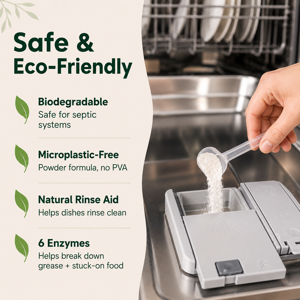 Dishwasher detergent formula features infographic