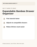 Three everyday benefits of the expandable bamboo drawer organizer