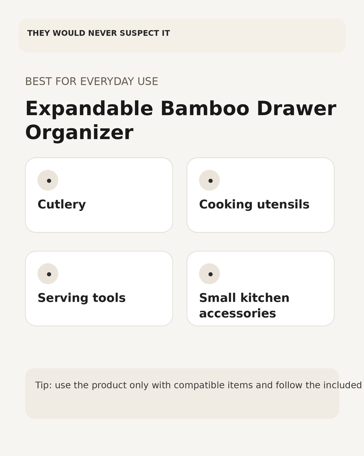 Everyday uses for the expandable bamboo drawer organizer