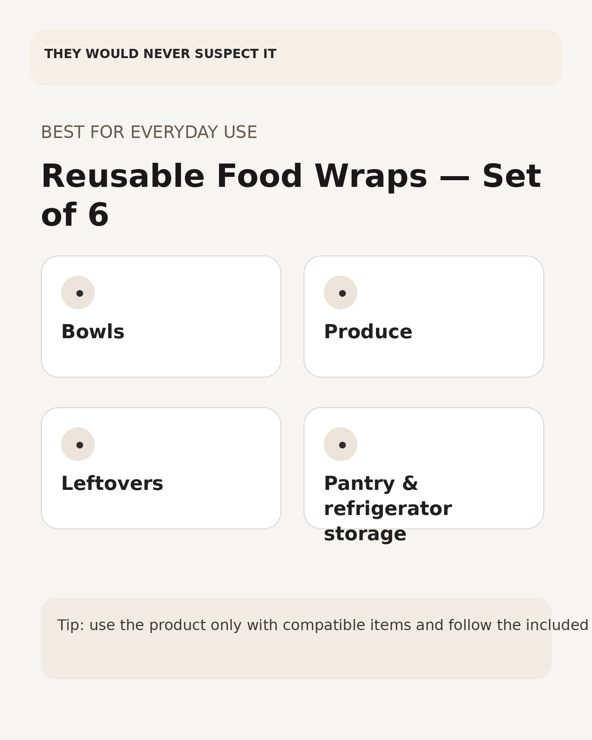 Everyday uses for the reusable food wraps set of six
