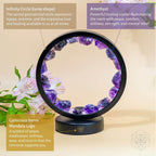 Amethyst halo lamp close-up detail