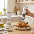 Automatic LED salt and pepper grinder set