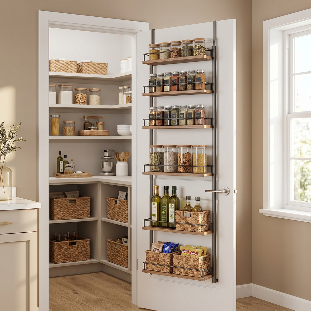 4-tier over-the-door pantry storage rack
