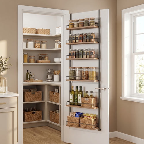 4-tier over-the-door pantry storage rack