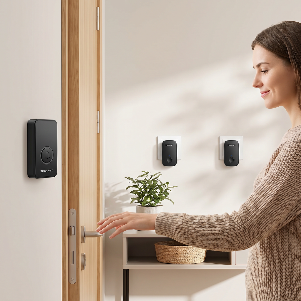 Wireless doorbell with two receivers
