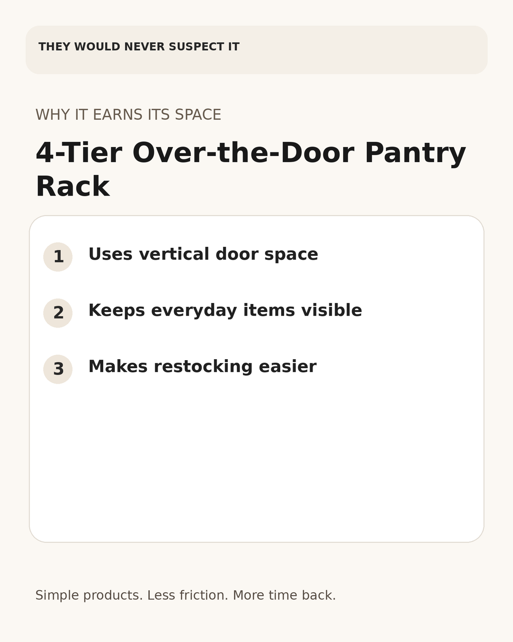 Three everyday benefits of the four-tier over-the-door pantry rack