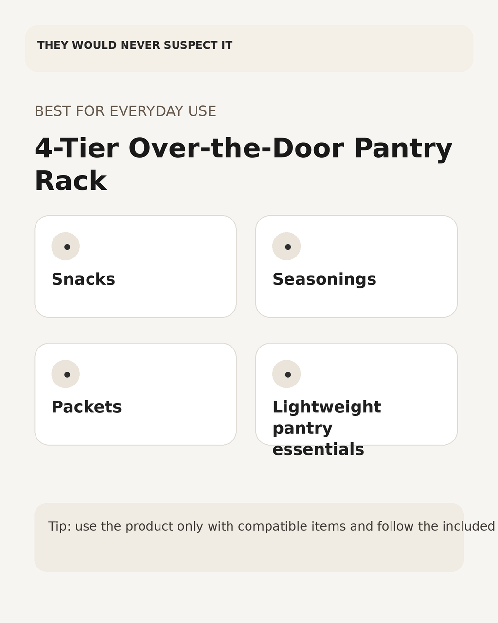 Everyday uses for the four-tier over-the-door pantry rack
