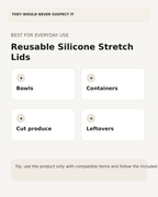 Everyday uses for reusable silicone stretch lids