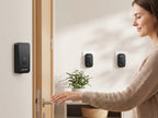 Close-up detail view of the wireless doorbell with two receivers